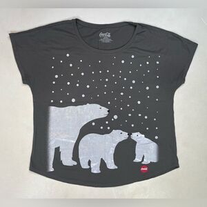 Coca-Cola Graphic T-shirt Women XXL Gray Short Sleeve